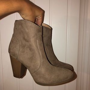 Taupe ankle booties
